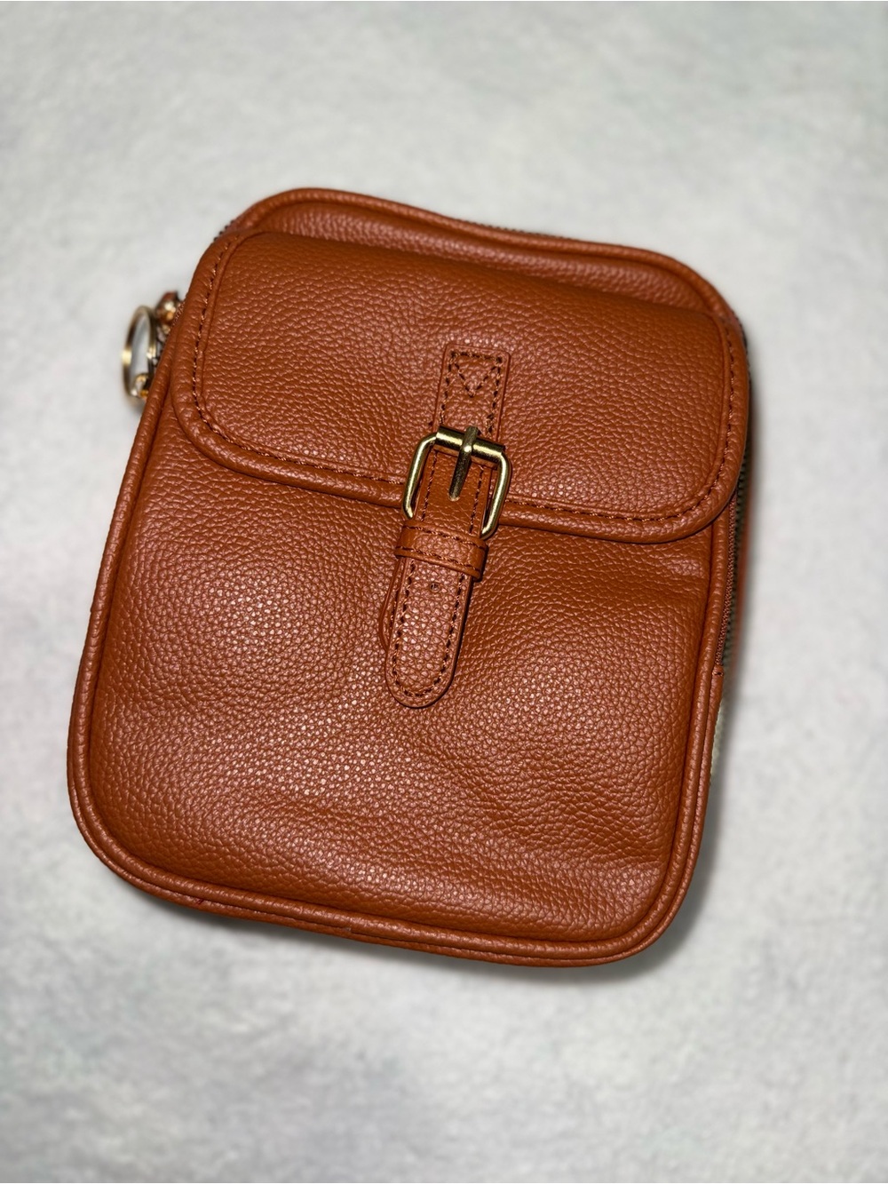 SHEIN Cognac Brown Mini Crossbody with Buckle Pocket - Picture 3 of 5